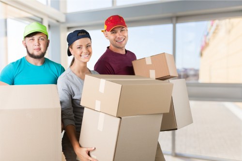 Removal van moving boxes and furniture in Maida Vale