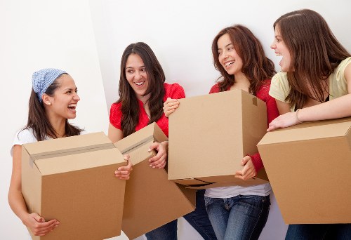 Carefully loaded removal van with household items